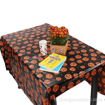 Nappe de citrouille imprimée Peva pour Halloween